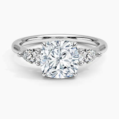 ecomposer-view with diamond shape-cushion,ecomposer-size-2-ct,ecomposer-metal type-white-gold-18k