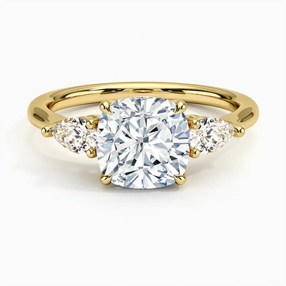ecomposer-view with diamond shape-cushion,ecomposer-size-2-ct,ecomposer-metal type-yellow-gold-18k