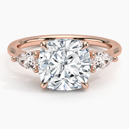 ecomposer-view with diamond shape-cushion,ecomposer-size-3-ct,ecomposer-metal type-rose-gold-18k
