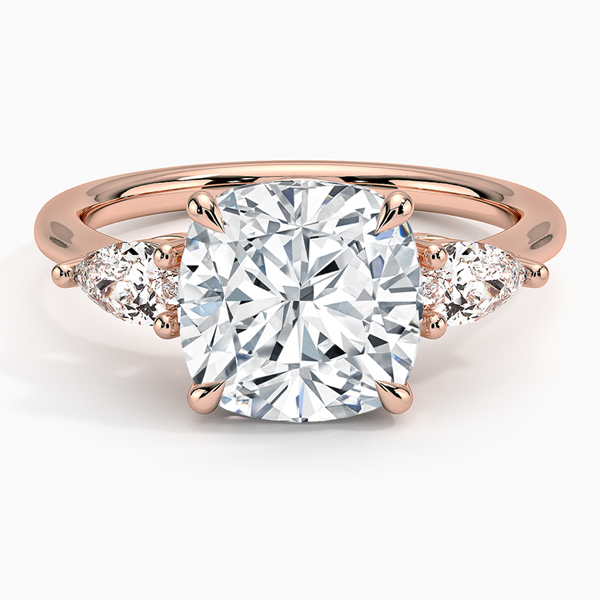 ecomposer-view with diamond shape-cushion,ecomposer-size-3-ct,ecomposer-metal type-rose-gold-18k