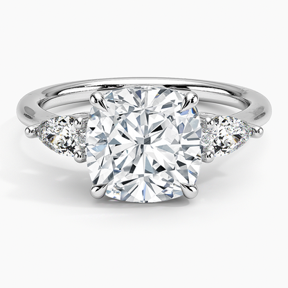 ecomposer-view with diamond shape-cushion,ecomposer-size-3-ct,ecomposer-metal type-white-gold-18k