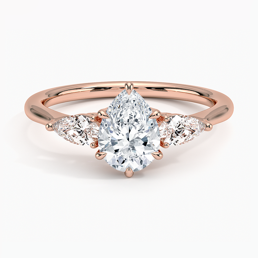 ecomposer-view with diamond shape-pear,ecomposer-size-1-ct,ecomposer-metal type-rose-gold-18k