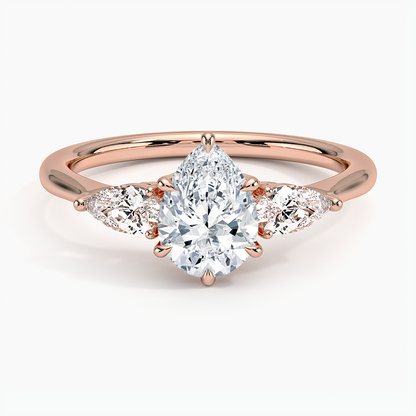 ecomposer-view with diamond shape-pear,ecomposer-size-1-ct,ecomposer-metal type-rose-gold-18k