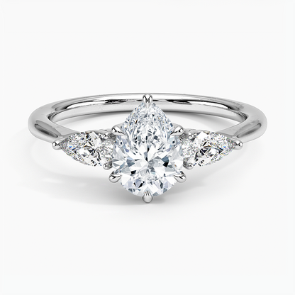 ecomposer-view with diamond shape-pear,ecomposer-size-1-ct,ecomposer-metal type-white-gold-18k