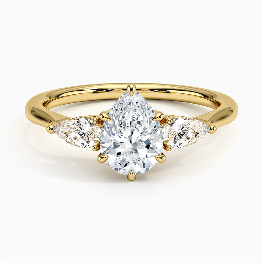 ecomposer-view with diamond shape-pear,ecomposer-size-1-ct,ecomposer-metal type-yellow-gold-18k