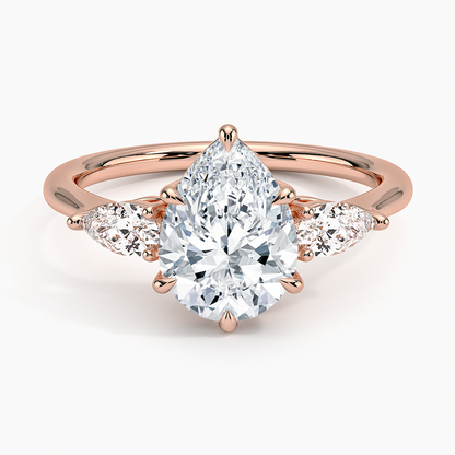 ecomposer-view with diamond shape-pear,ecomposer-size-2-ct,ecomposer-metal type-rose-gold-18k