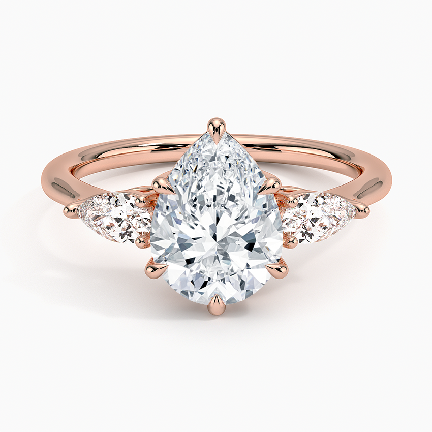 ecomposer-view with diamond shape-pear,ecomposer-size-2-ct,ecomposer-metal type-rose-gold-18k