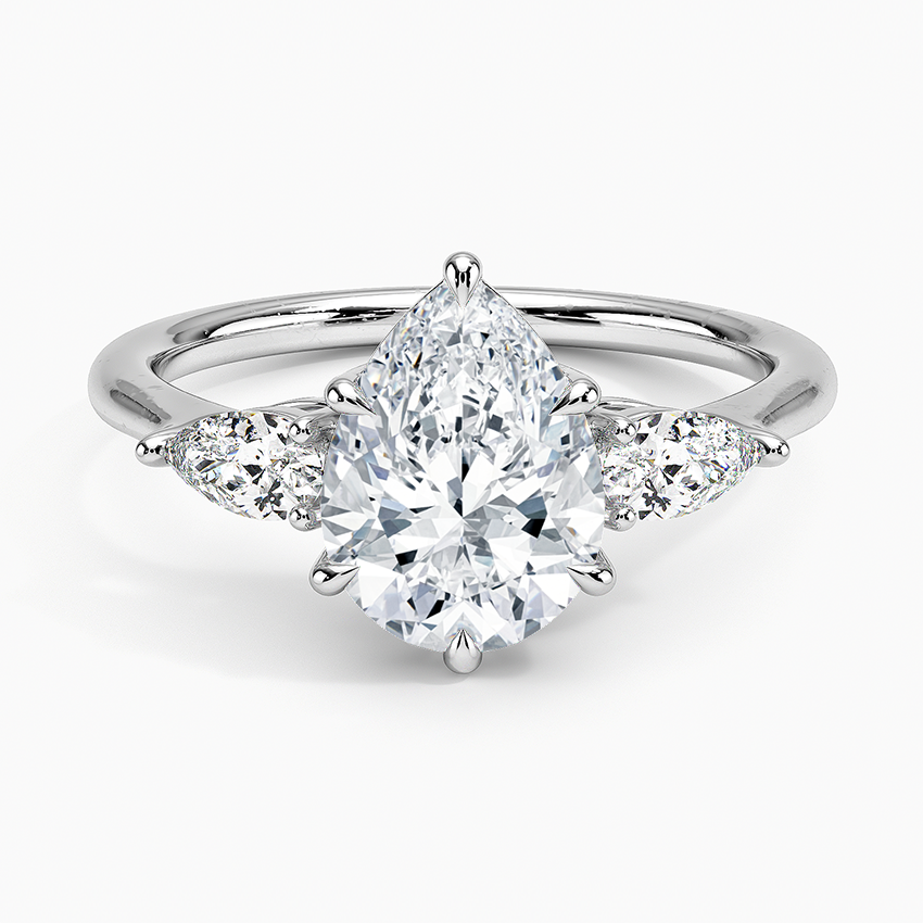 ecomposer-view with diamond shape-pear,ecomposer-size-2-ct,ecomposer-metal type-white-gold-18k