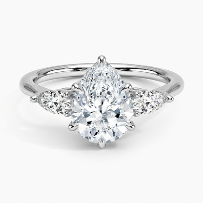 ecomposer-view with diamond shape-pear,ecomposer-size-2-ct,ecomposer-metal type-white-gold-18k
