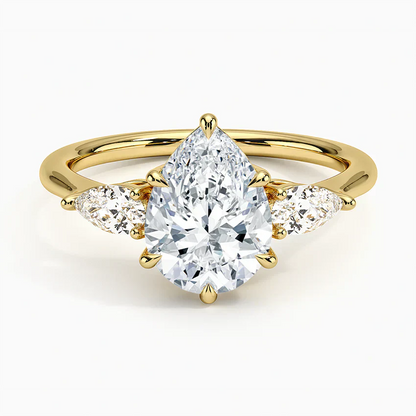 ecomposer-view with diamond shape-pear,ecomposer-size-2-ct,ecomposer-metal type-yellow-gold-18k