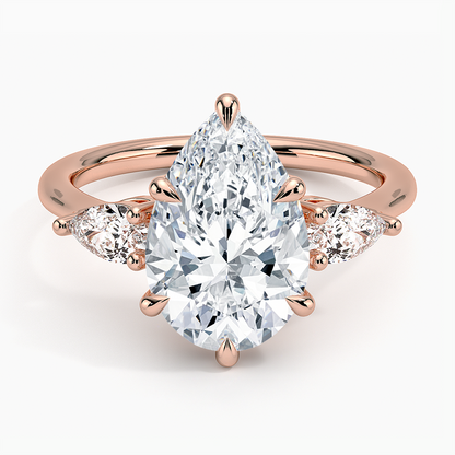 ecomposer-view with diamond shape-pear,ecomposer-size-3-ct,ecomposer-metal type-rose-gold-18k