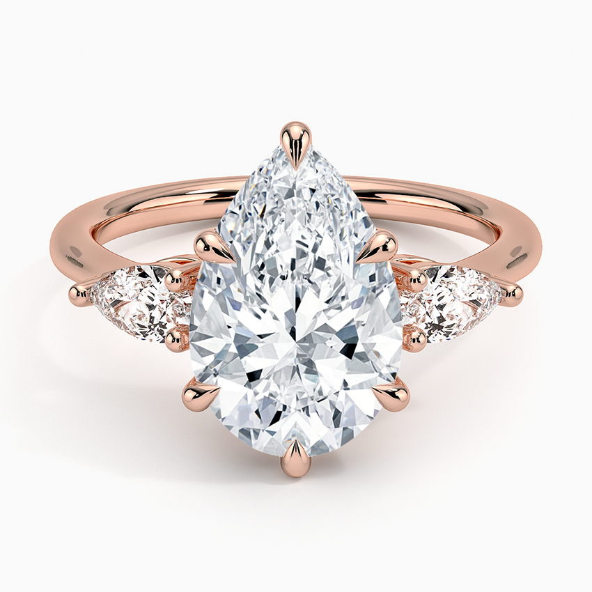 ecomposer-view with diamond shape-pear,ecomposer-size-3-ct,ecomposer-metal type-rose-gold-18k