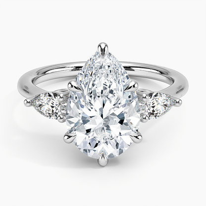 ecomposer-view with diamond shape-pear,ecomposer-size-3-ct,ecomposer-metal type-white-gold-18k