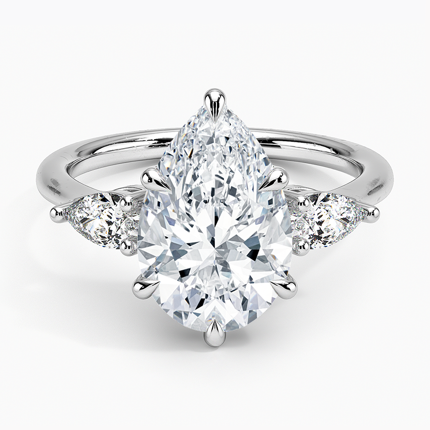 ecomposer-view with diamond shape-pear,ecomposer-size-3-ct,ecomposer-metal type-white-gold-18k