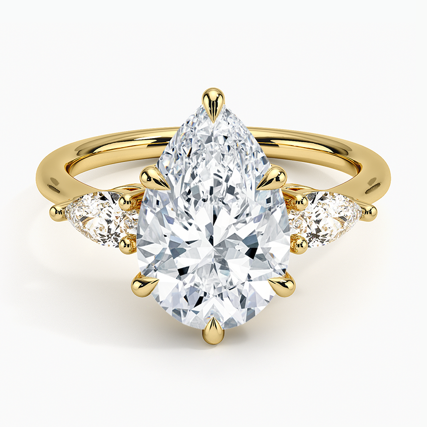 ecomposer-view with diamond shape-pear,ecomposer-size-3-ct,ecomposer-metal type-yellow-gold-18k