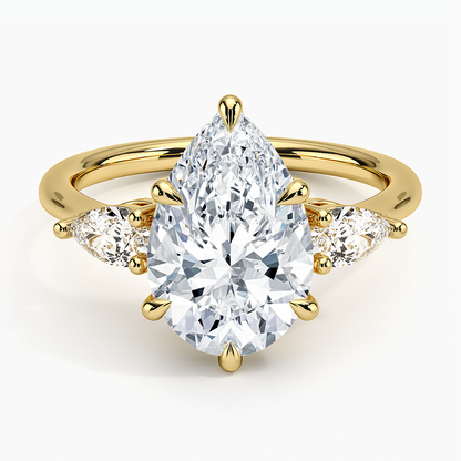 ecomposer-view with diamond shape-pear,ecomposer-size-3-ct,ecomposer-metal type-yellow-gold-18k