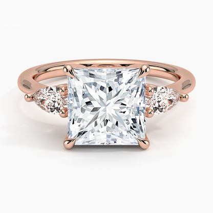 ecomposer-view with diamond shape-princess,ecomposer-size-3-ct,ecomposer-metal type-rose-gold-18k
