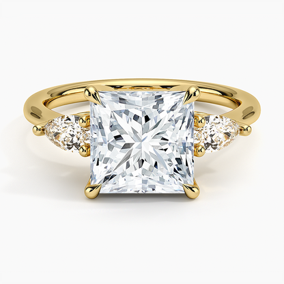 ecomposer-view with diamond shape-princess,ecomposer-size-3-ct,ecomposer-metal type-yellow-gold-18k