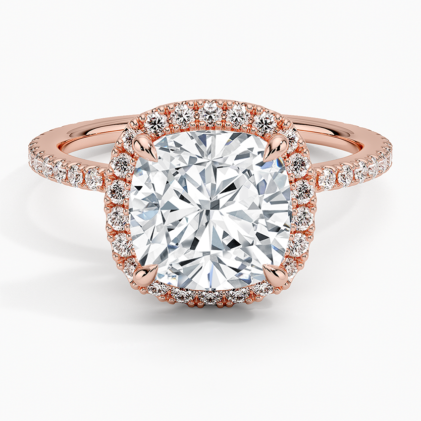 ecomposer-view with diamond shape-cushion,ecomposer-size-2.5-ct,ecomposer-metal type-rose-gold-18k