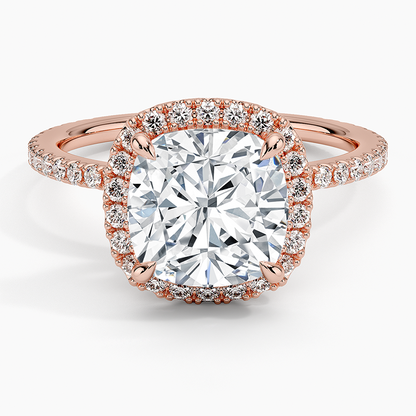 ecomposer-view with diamond shape-cushion,ecomposer-size-2.5-ct,ecomposer-metal type-rose-gold-18k