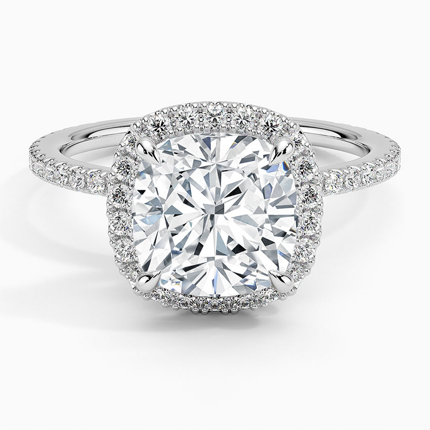 ecomposer-view with diamond shape-cushion,ecomposer-size-2.5-ct,ecomposer-metal type-white-gold-18k