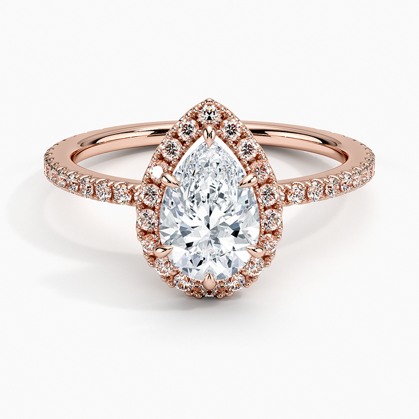 ecomposer-view with diamond shape-pear,ecomposer-size-1-ct,ecomposer-metal type-rose-gold-18k