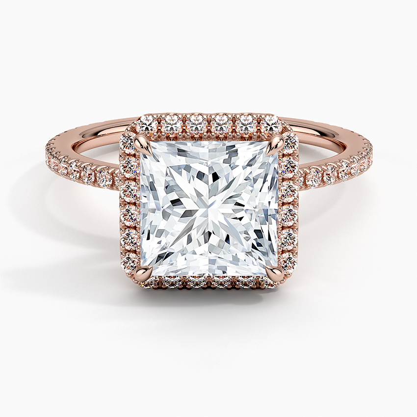 ecomposer-view with diamond shape-princess,ecomposer-size-2-ct,ecomposer-metal type-rose-gold-18k