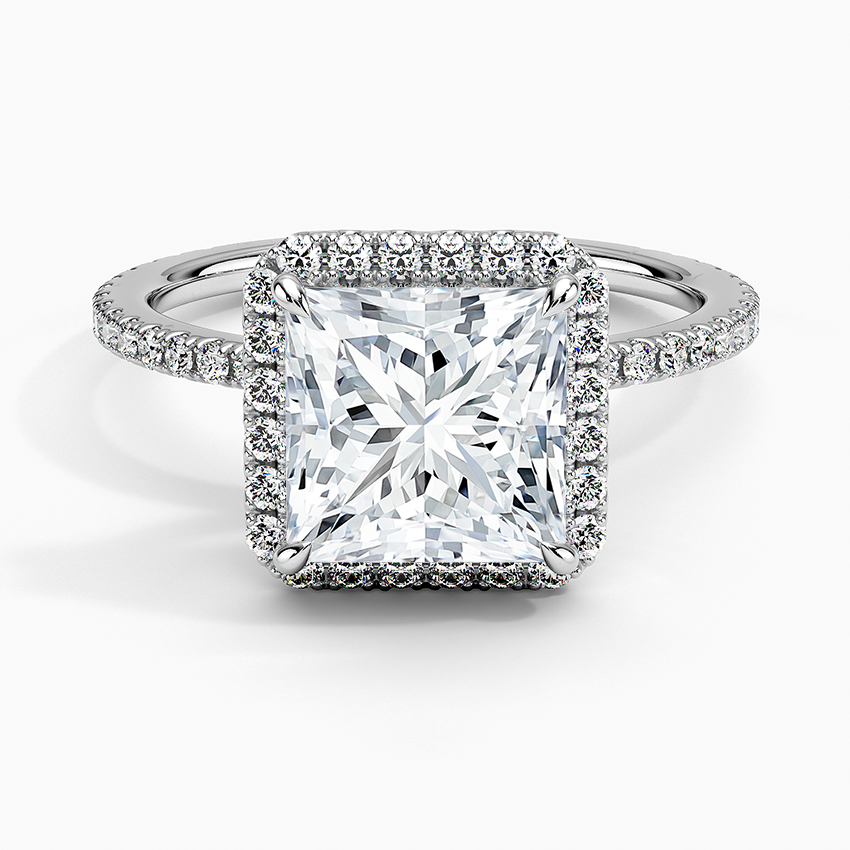 ecomposer-view with diamond shape-princess,ecomposer-size-2-ct,ecomposer-metal type-white-gold-18k