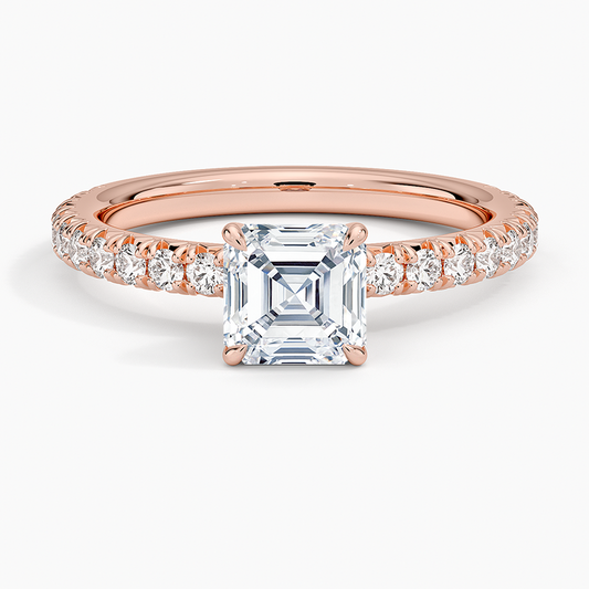 ecomposer-view with diamond shape-asscher,ecomposer-size-1-ct,ecomposer-metal type-rose-gold-18k