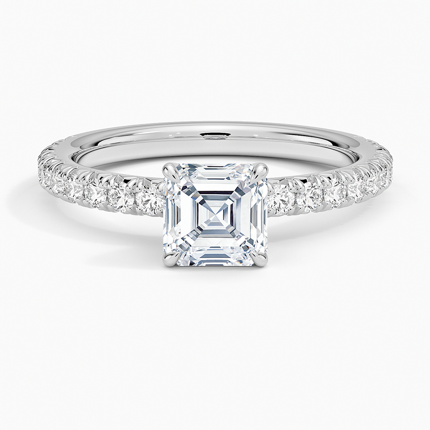 ecomposer-view with diamond shape-asscher,ecomposer-size-1-ct,ecomposer-metal type-white-gold-18k