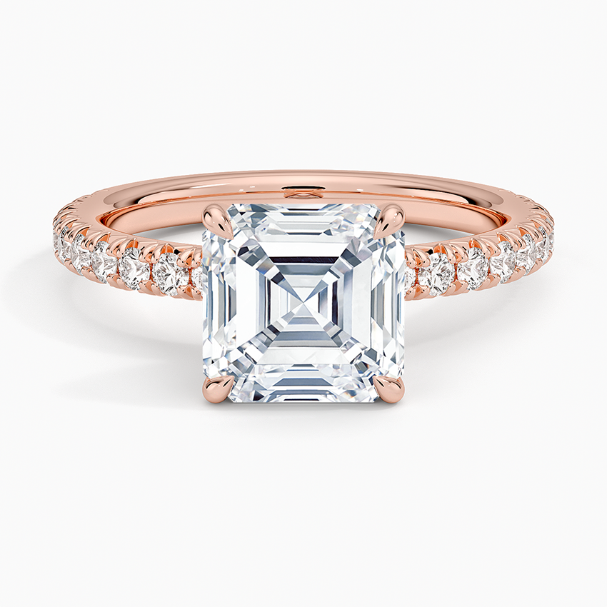 ecomposer-view with diamond shape-asscher,ecomposer-size-2-ct,ecomposer-metal type-rose-gold-18k