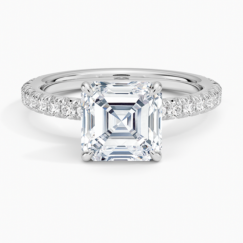 ecomposer-view with diamond shape-asscher,ecomposer-size-2-ct,ecomposer-metal type-white-gold-18k