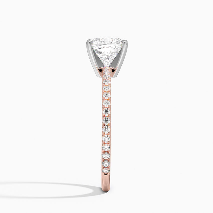 ecomposer-view with diamond shape-cushion,ecomposer-size-1.5-ct,ecomposer-metal type-rose-gold-18k