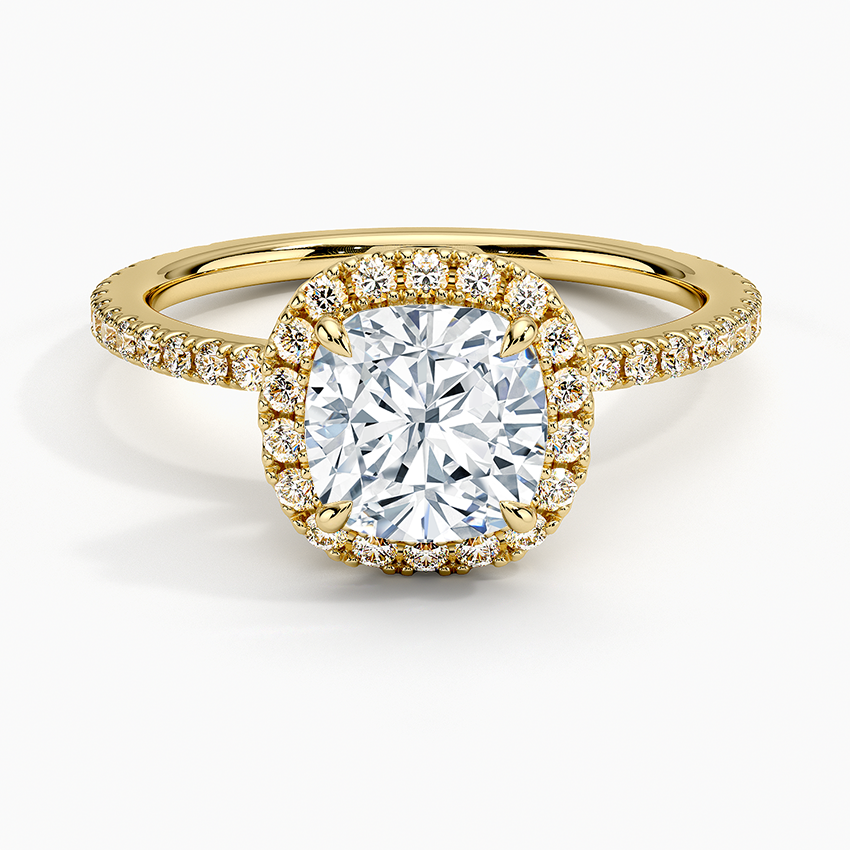 ecomposer-metal type-yellow-gold-18K,ecomposer-ring setting-halo-pave