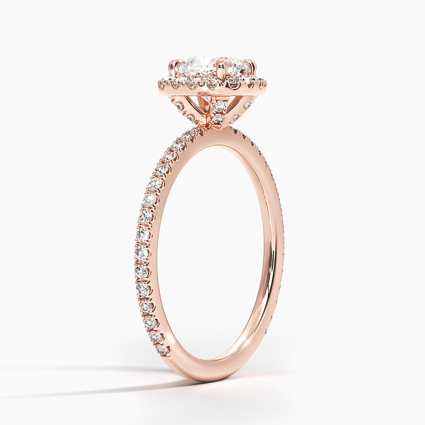 ecomposer-view with diamond shape-cushion,ecomposer-size-1-ct,ecomposer-metal type-rose-gold-18k