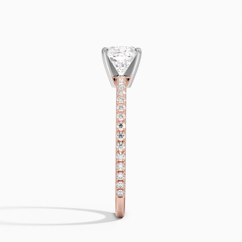 ecomposer-view with diamond shape-cushion,ecomposer-size-1-ct,ecomposer-metal type-rose-gold-18k