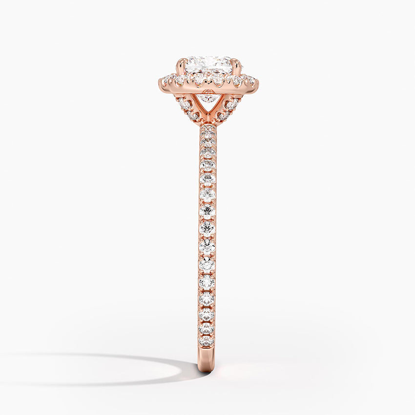 ecomposer-view with diamond shape-cushion,ecomposer-size-1-ct,ecomposer-metal type-rose-gold-18k