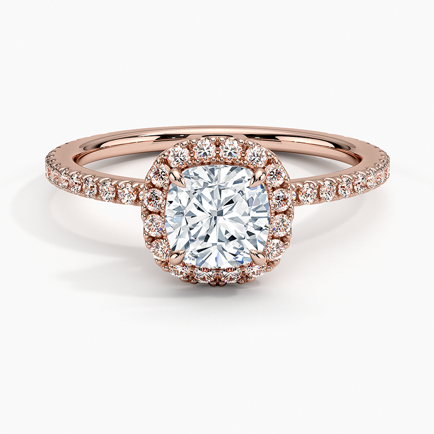 ecomposer-metal type-rose-gold-18K,ecomposer-ring setting-pave-halo