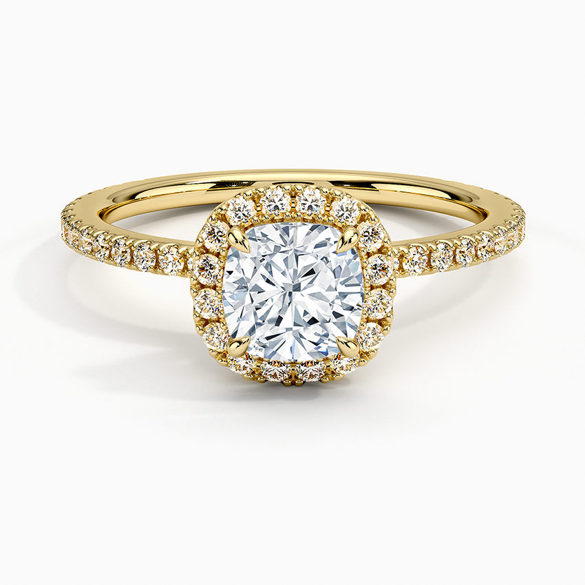 ecomposer-metal type-yellow-gold-18K,ecomposer-ring setting-halo-pave