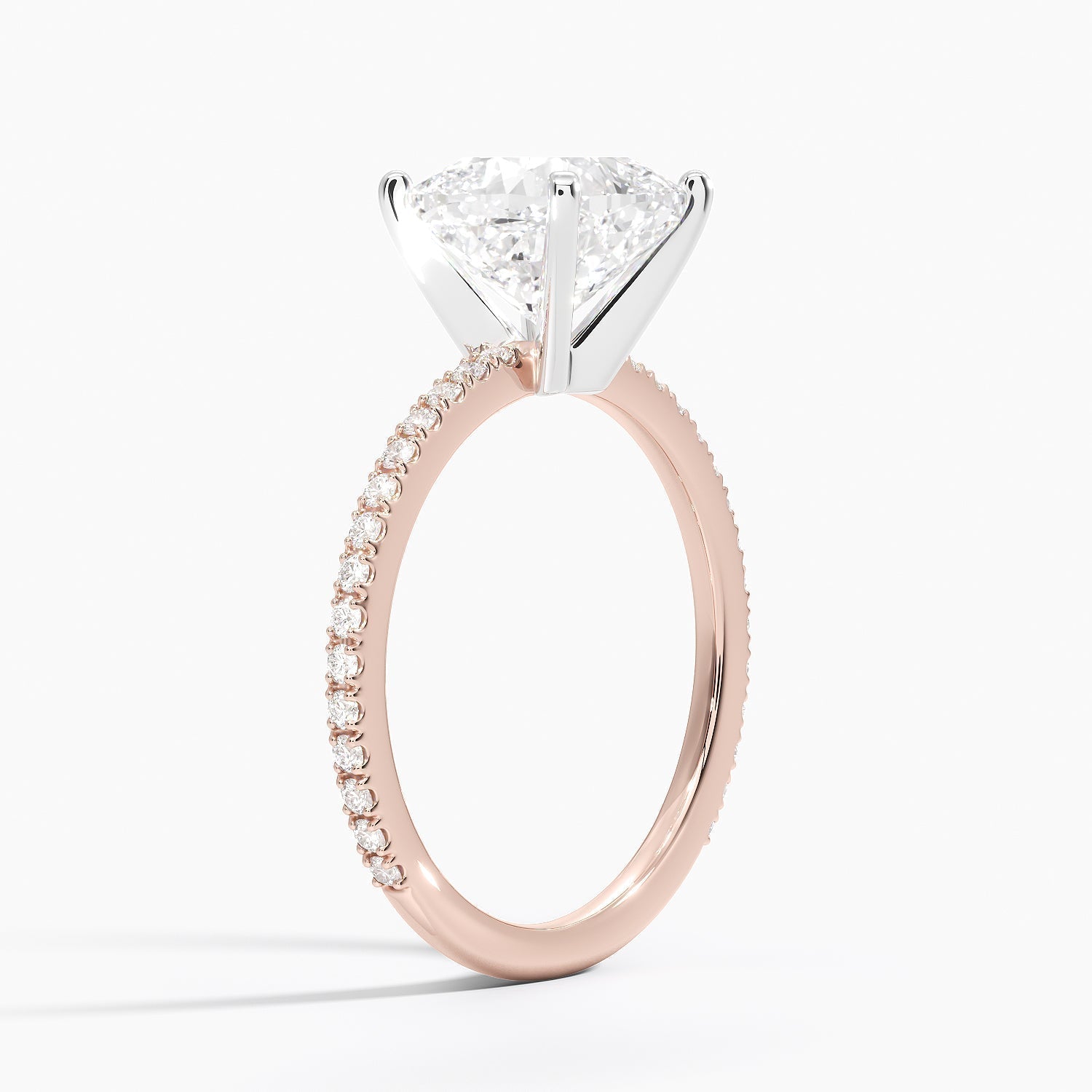 ecomposer-view with diamond shape-cushion,ecomposer-size-2.5-ct,ecomposer-metal type-rose-gold-18k