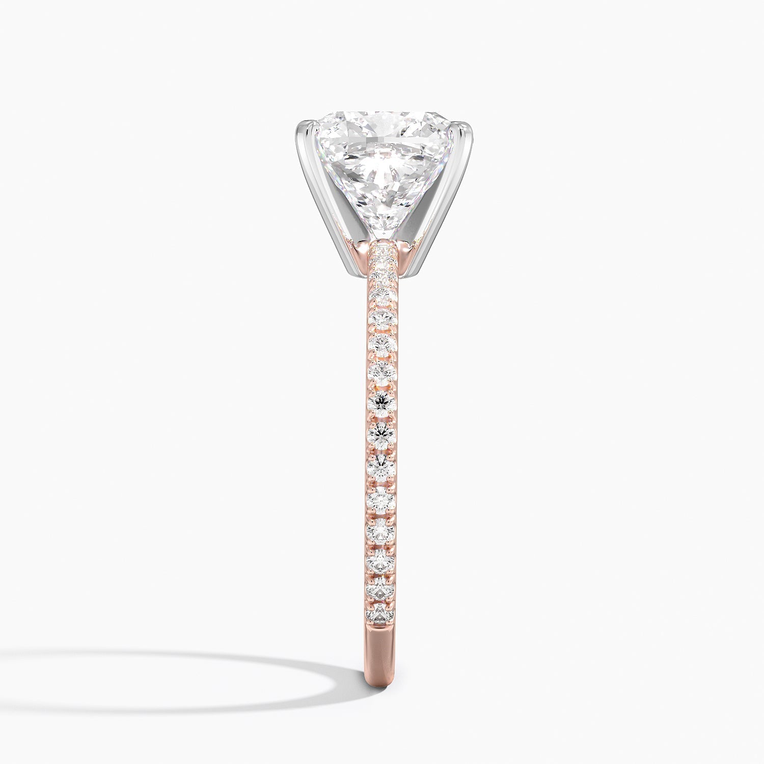 ecomposer-view with diamond shape-cushion,ecomposer-size-2.5-ct,ecomposer-metal type-rose-gold-18k