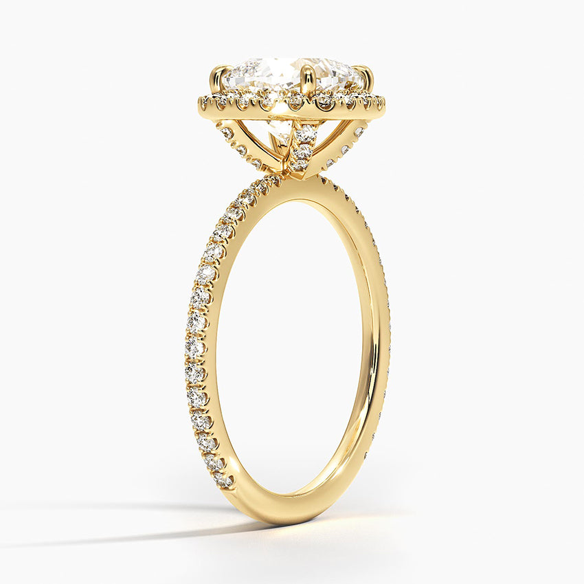 ecomposer-metal type-yellow-gold-18K,ecomposer-ring setting-pave-halo