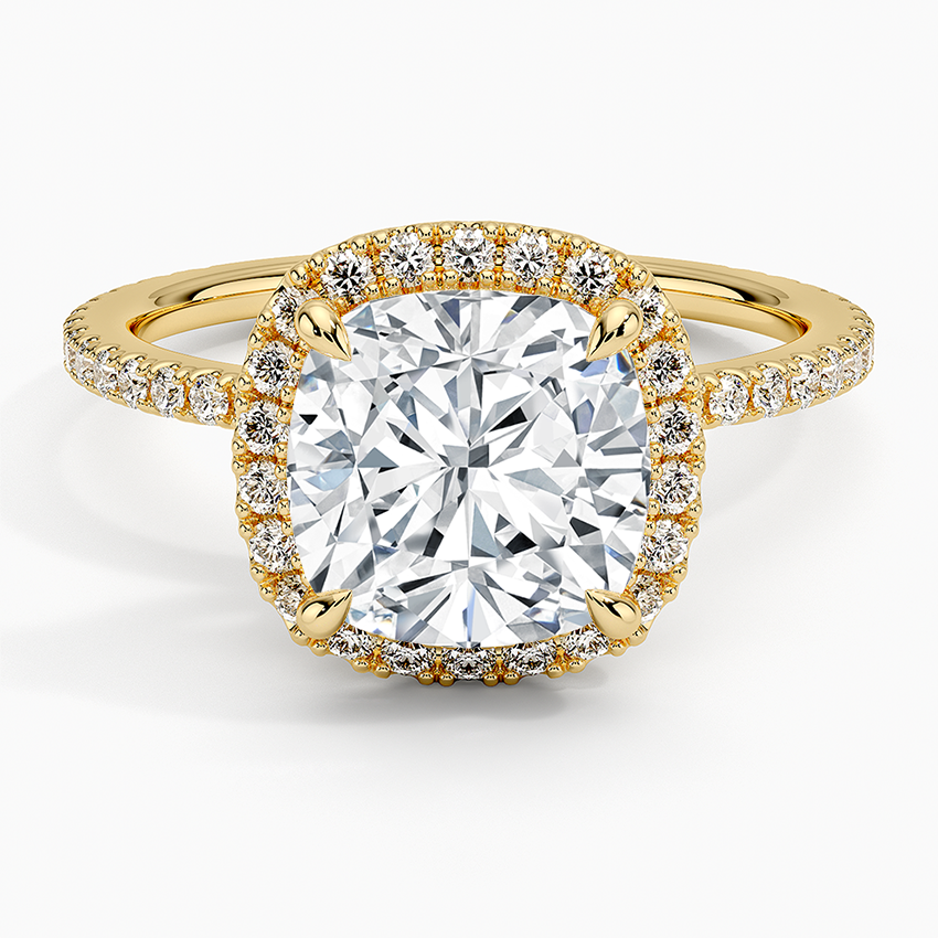 ecomposer-metal type-yellow-gold-18K,ecomposer-ring setting-halo-pave