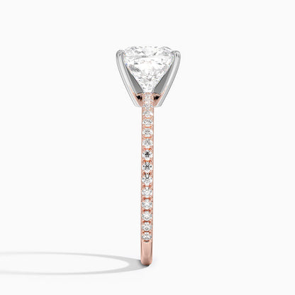 ecomposer-view with diamond shape-cushion,ecomposer-size-2-ct,ecomposer-metal type-rose-gold-18k