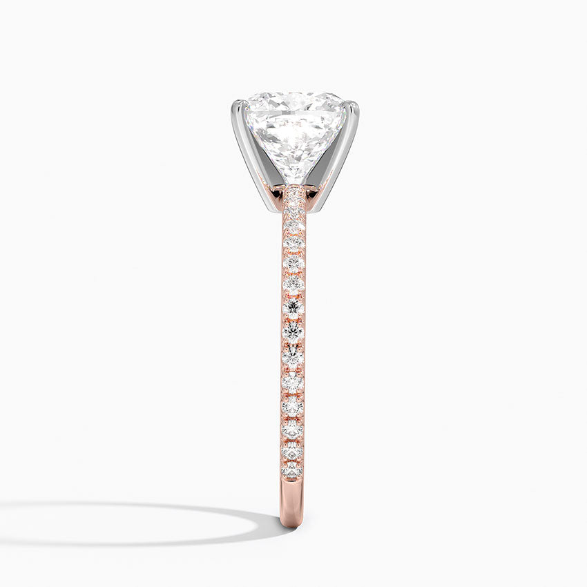 ecomposer-view with diamond shape-cushion,ecomposer-size-2-ct,ecomposer-metal type-rose-gold-18k