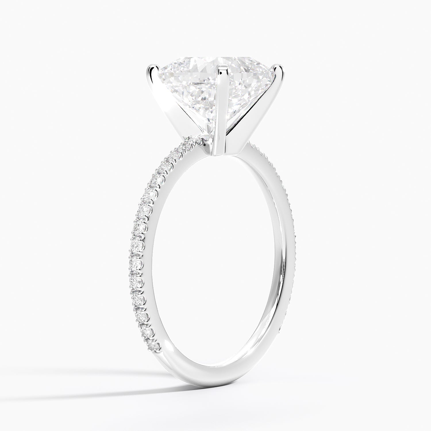 ecomposer-view with diamond shape-cushion,ecomposer-size-3-ct,ecomposer-metal type-white-gold-18k