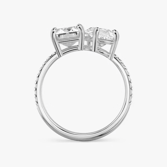 ecomposer-view with diamond shape-emerald-and-pear,ecomposer-metal type-white-gold-18k