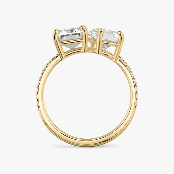 ecomposer-view with diamond shape-emerald-and-pear,ecomposer-metal type-rose-gold-18k