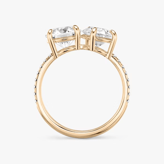 ecomposer-view with diamond shape-round-and-pear,ecomposer-metal type-rose-gold-18k