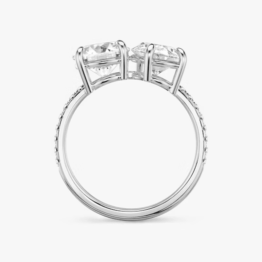 ecomposer-view with diamond shape-round-and-pear,ecomposer-metal type-white-gold-18k